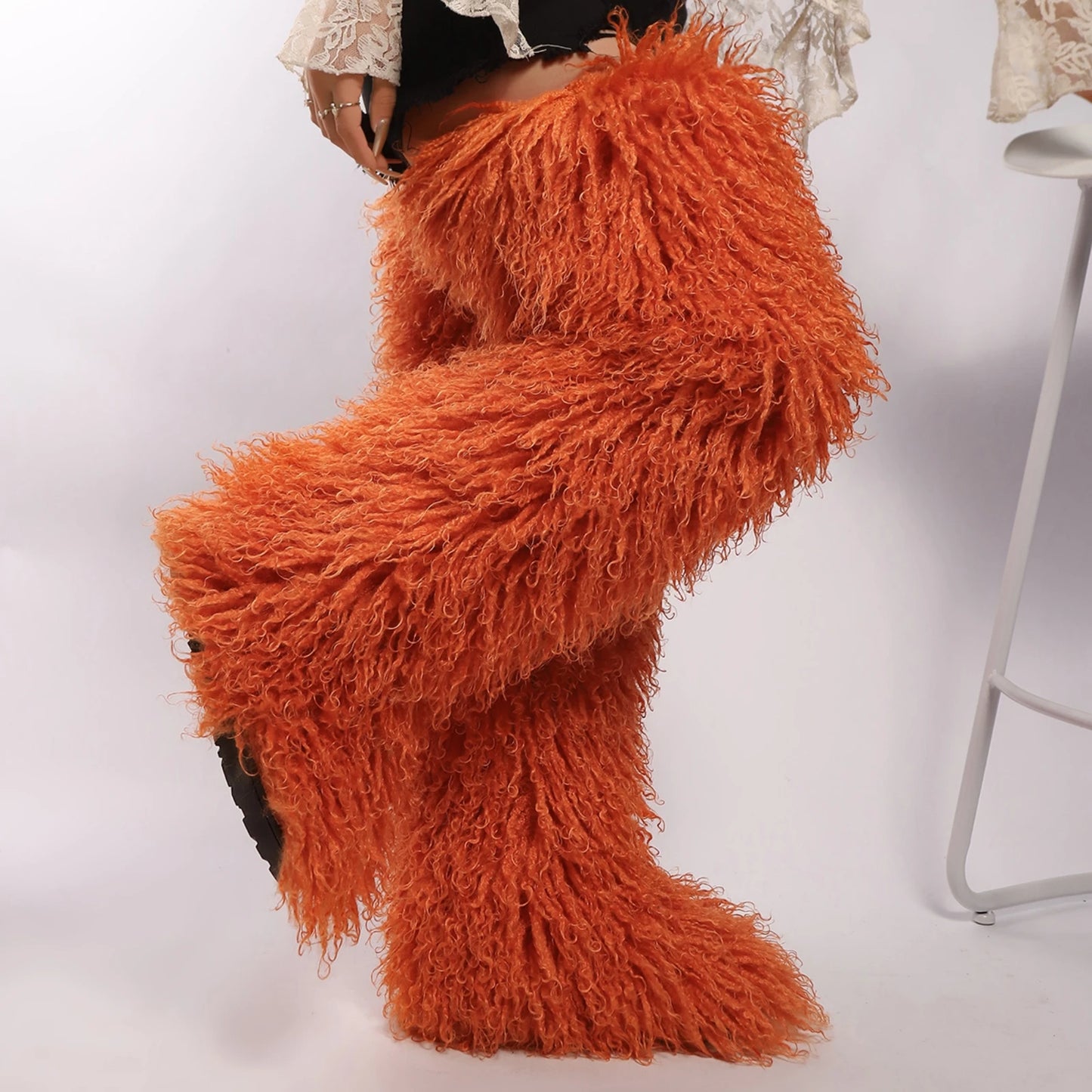 THIGH HIGH MONGOLIAN BOOTS