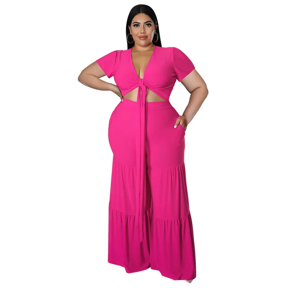 OWN THE ROOM FLARED PANTS CURVY PLUS SET