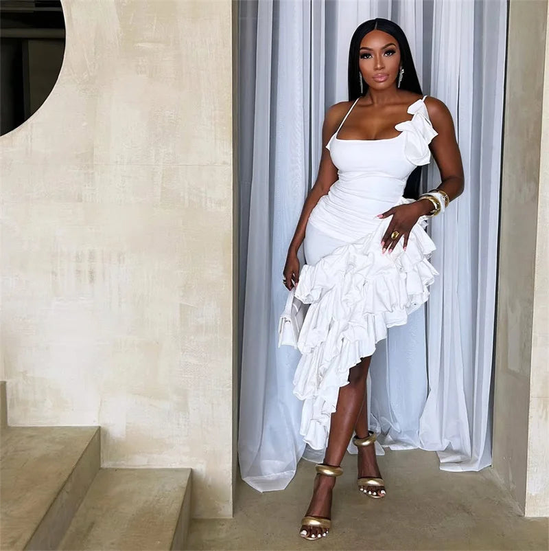BODYCON TIERED RUFFLE DRESS