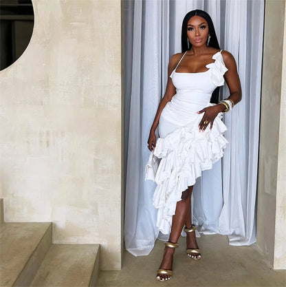 BODYCON TIERED RUFFLE DRESS