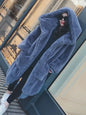 Women's Hooded Faux Fur Coat Mid Length Coats Loose Plush Thickening Warm Casual Fashion Autumn Winter New