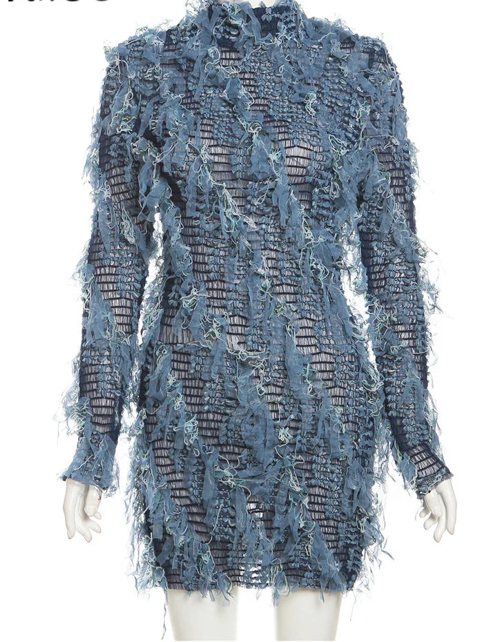 AUTUMN STACKED MINI DRESS