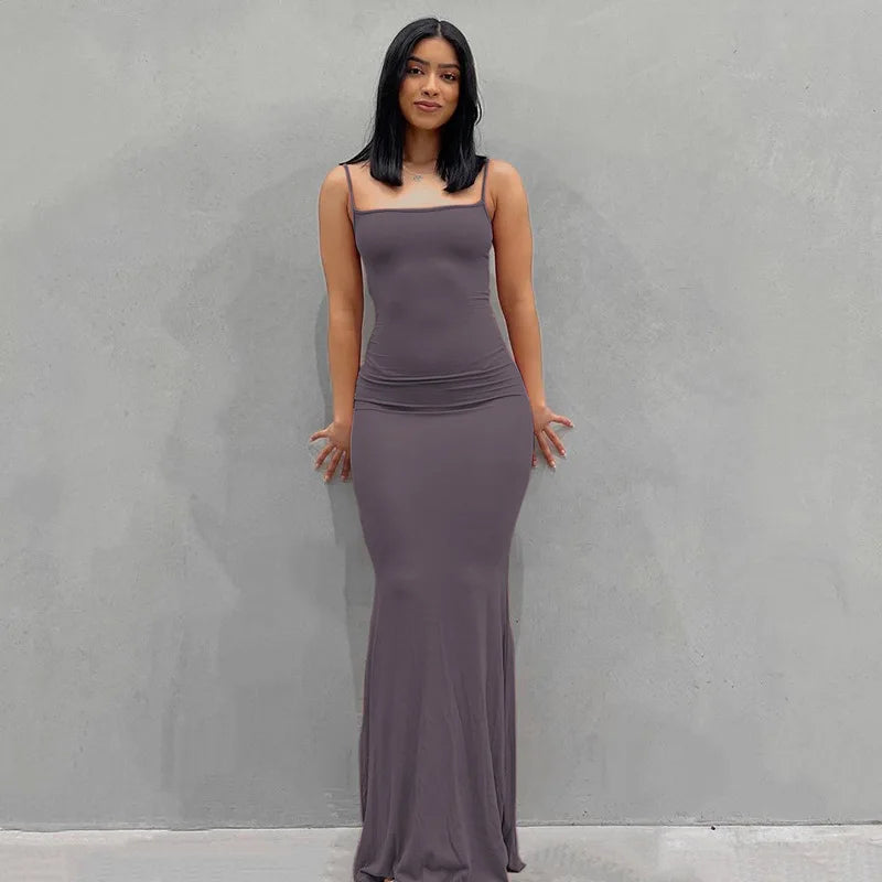 Casual Trumpet Maxi Dress