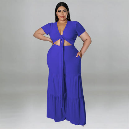 OWN THE ROOM FLARED PANTS CURVY PLUS SET