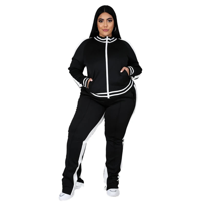 PLUS CURVY LONG SLEEVE ACTIVE WEAR SET