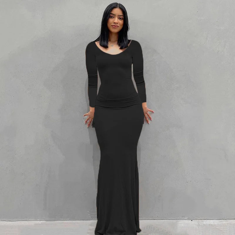 Casual Trumpet Maxi Dress