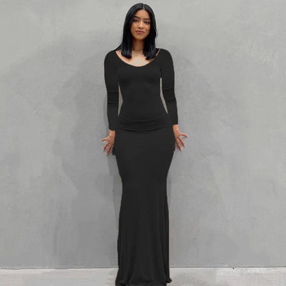 Casual Trumpet Maxi Dress