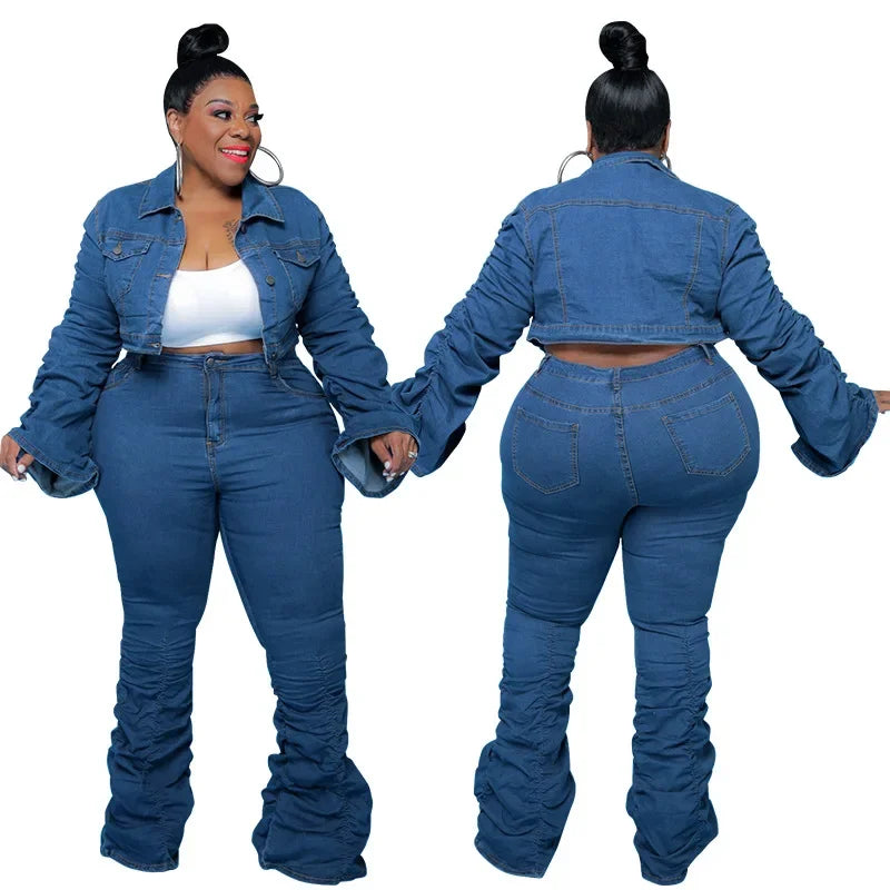 PLUS CURVY DENIM SET