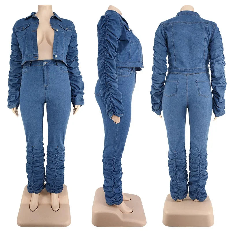 PLUS CURVY DENIM SET