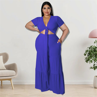 OWN THE ROOM FLARED PANTS CURVY PLUS SET