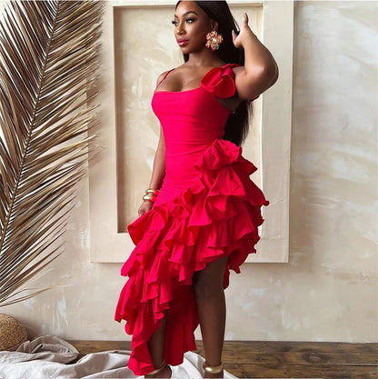 BODYCON TIERED RUFFLE DRESS