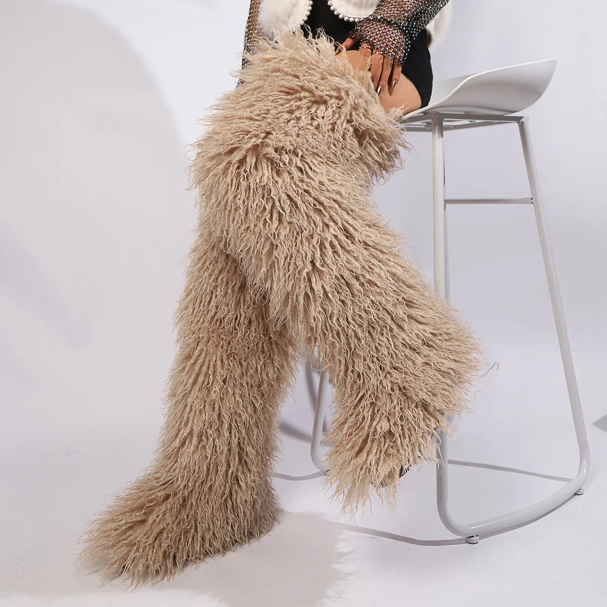 THIGH HIGH MONGOLIAN BOOTS