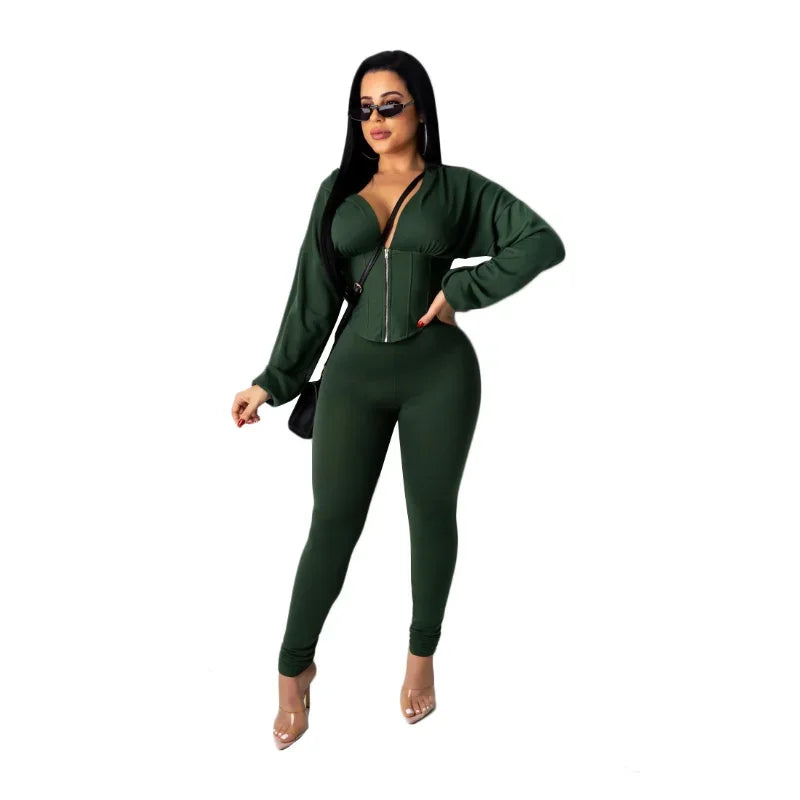 CORSET CARDIGAN MATCHING SET