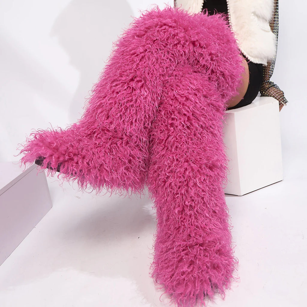 THIGH HIGH MONGOLIAN BOOTS