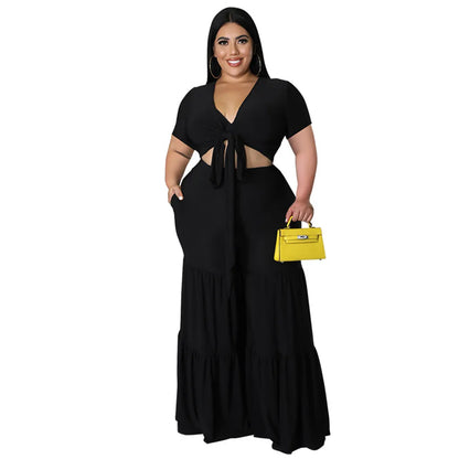 OWN THE ROOM FLARED PANTS CURVY PLUS SET