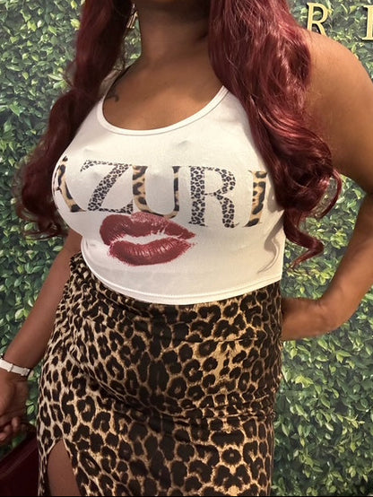 AZURI LEOPARD PRINT SKIRT SET